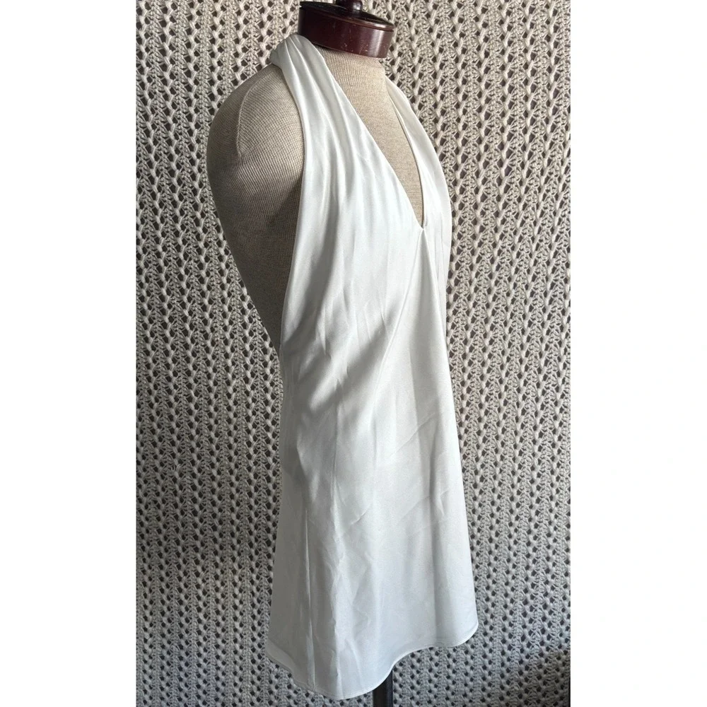 Show Me Your Mumu Jasmine Dress Halter Mini Dress Backless Satin White Size M - Picture 2 of 14
